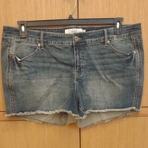 +SZ Distressed Denim Shorts SZ 20 By Torrid